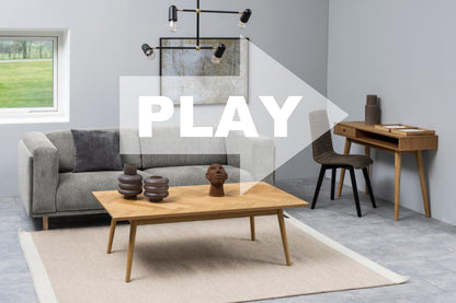 Dorney Coffee Table With Oak Rectangle Herringbone Design 140x70cm
