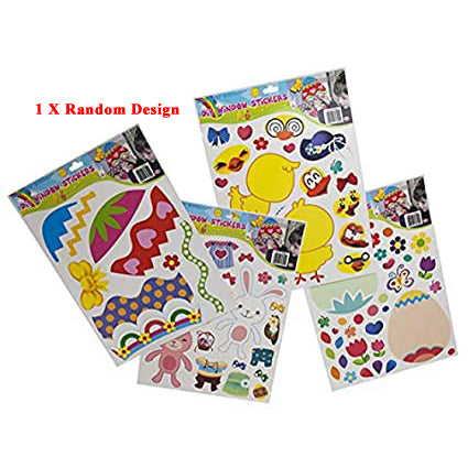 Easter Window Stickers In 4 Designs, Bunny Egg Springtime Icons for Easter Decoration
