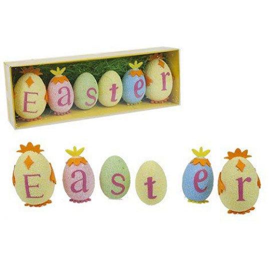 Easter Egg And Chicks Fun Word Sign In Foam