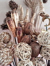 Load image into Gallery viewer, Brunch Ball Exotic Wooden Flower Bunch In Natural Brown 6 Stems 43cm
