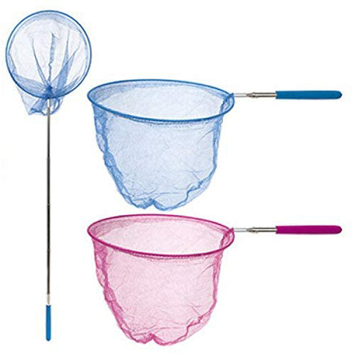 Telescopic Fishing Net Kids Pond Dipping Pink Blue