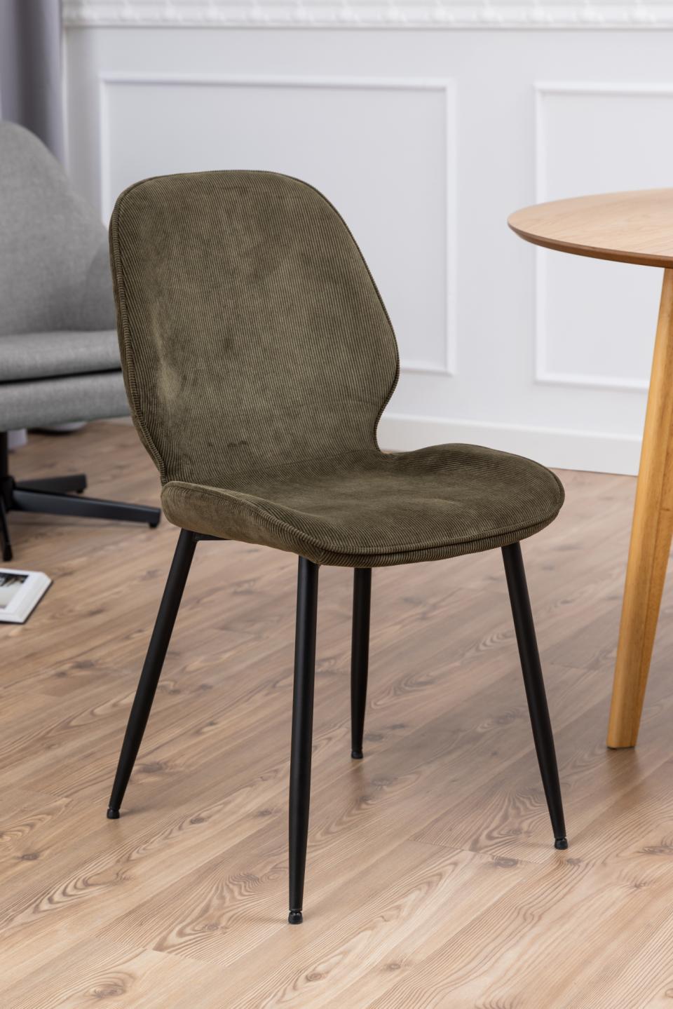 Femke Olive Green Designer Dining Chair, Set Of 4 Chairs