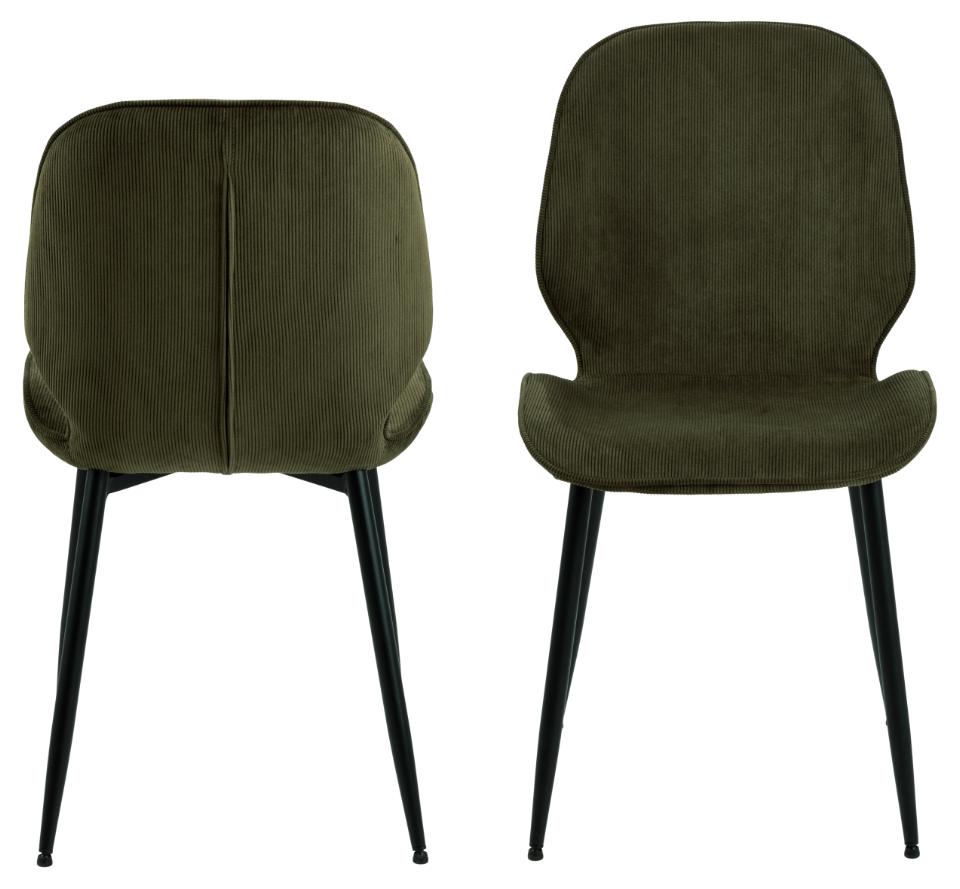 Femke Olive Green Designer Dining Chair, Set Of 4 Chairs