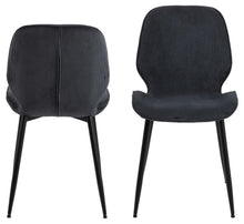 Load image into Gallery viewer, Elegant Femke Grey Anthracite Fabric Designer Dining Chair, Set Of 4 Chairs
