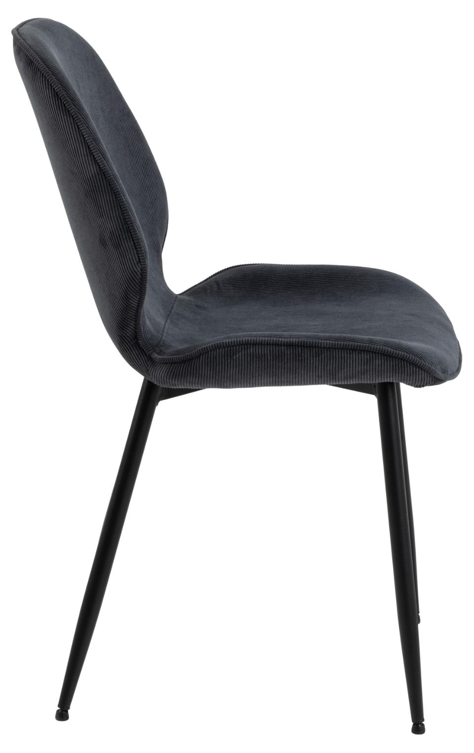 Femke Grey Elegant Anthracite Fabric Designer Dining Chair, Set Of 4 Chairs