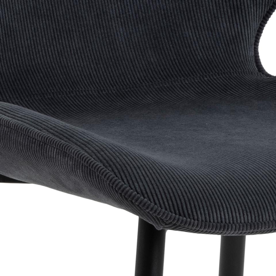 Femke Grey Elegant Anthracite Fabric Designer Dining Chair, Set Of 4 Chairs