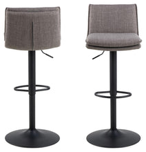 Load image into Gallery viewer, Fabulous Flynn Designer Bar Stool In Light Grey Fabric And Metal Legs x 2 Barstools
