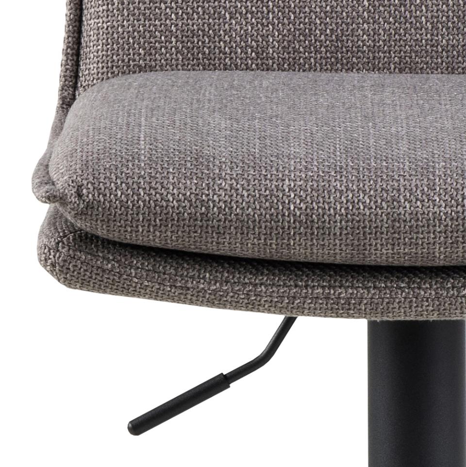 Flynn Designer Bar Stool In Light Grey Fabric And Metal Legs x 2 Barstools