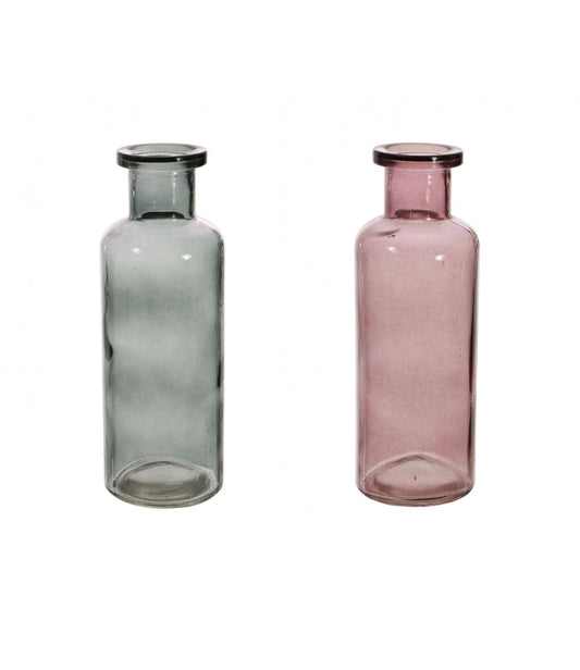 Slender Glass Funnel Neck Vase 22cm Charcoal Or Wine