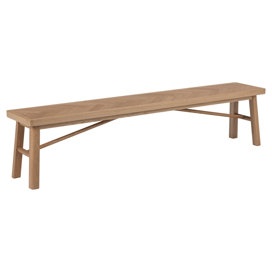 Gorgeous Long 2 Metre Galway Bench, Solid Lacquered Oak & Veneer Large Bench 200x36x45 cm