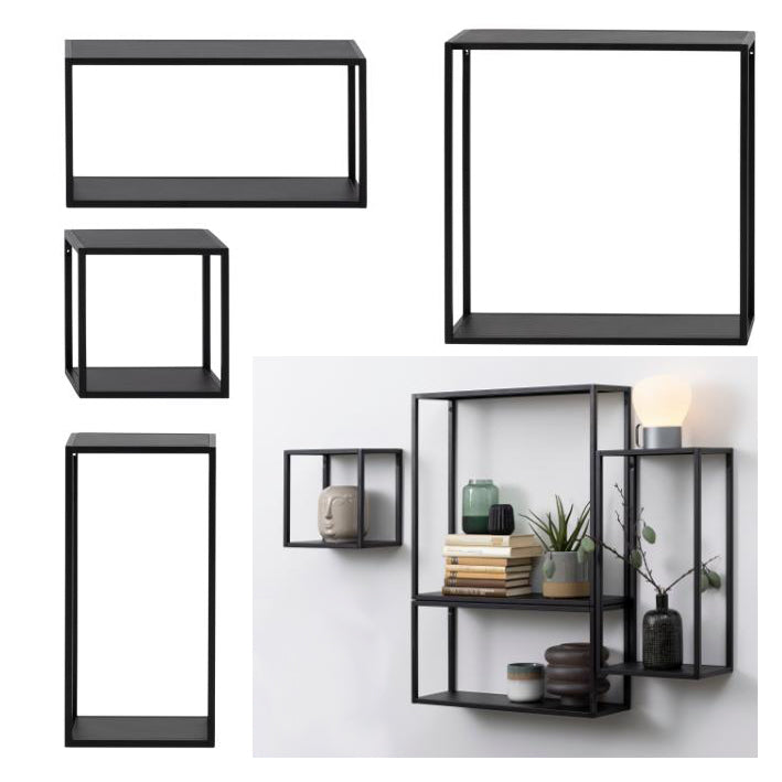 Set Of 4 Geelong Wall Units For Modern Home Shelving Display 60x20x60cm