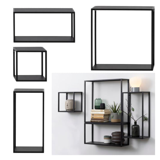 Set Of 4 Geelong Wall Units For Modern Home Shelving Display 60x20x60cm