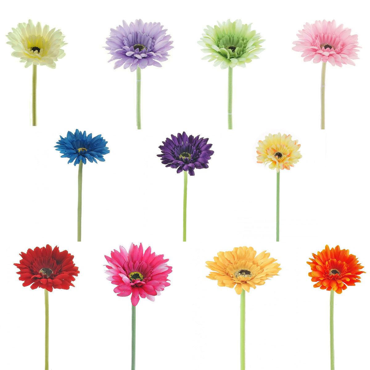 Small Head Silk Gerbera Flower Stem Quality Artificial Flowers 55cm