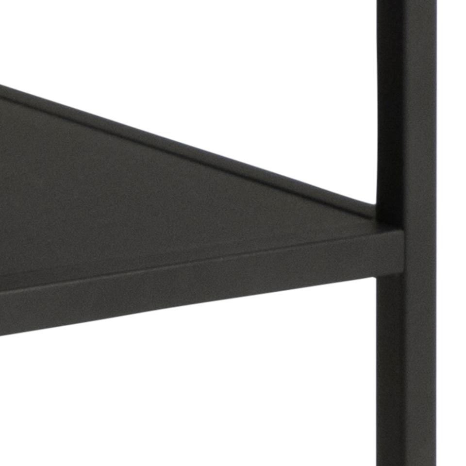 Gila Large Rectangular Coffee Table With Black Shelf And Metal Base 120x60x42cm