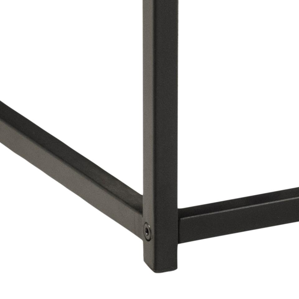 Gila Large Rectangular Coffee Table With Black Shelf And Metal Base 120x60x42cm