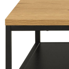 Load image into Gallery viewer, Gila Large Rectangular Coffee Table With Black Shelf And Metal Base 120x60x42cm
