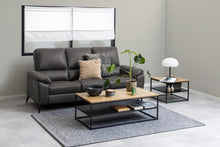 Load image into Gallery viewer, Gila Large Rectangular Coffee Table With Black Shelf And Metal Base 120x60x42cm
