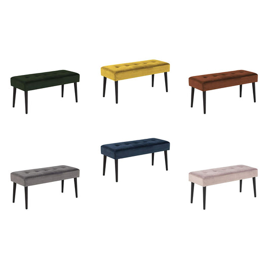 Verona Velvet Bench Luxury 2 Seat Sofa Chair Or Stool