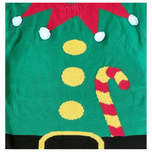 Load image into Gallery viewer, Christmas Jumper In Xmas Elf Candy Cane Belt Design, Unisex M, L, XL
