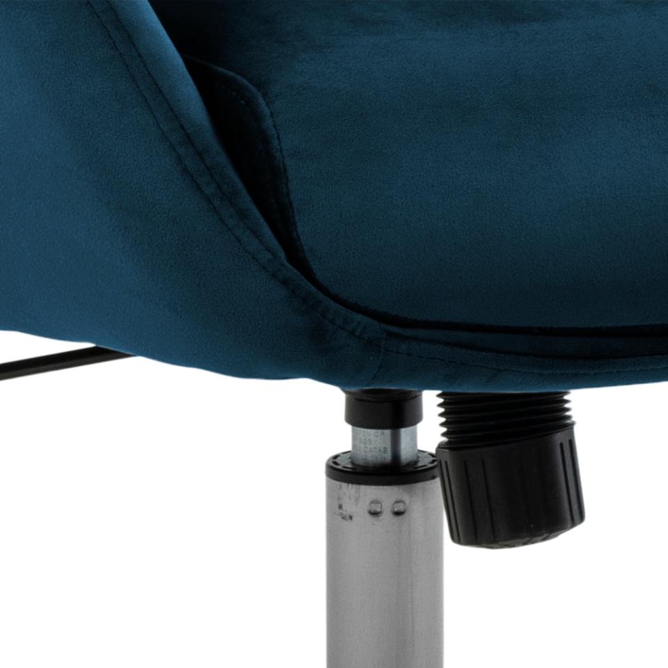 Comfort Lounger Haddam Blue Fabric Recliner Resting Chair With Stool And Swivel Function