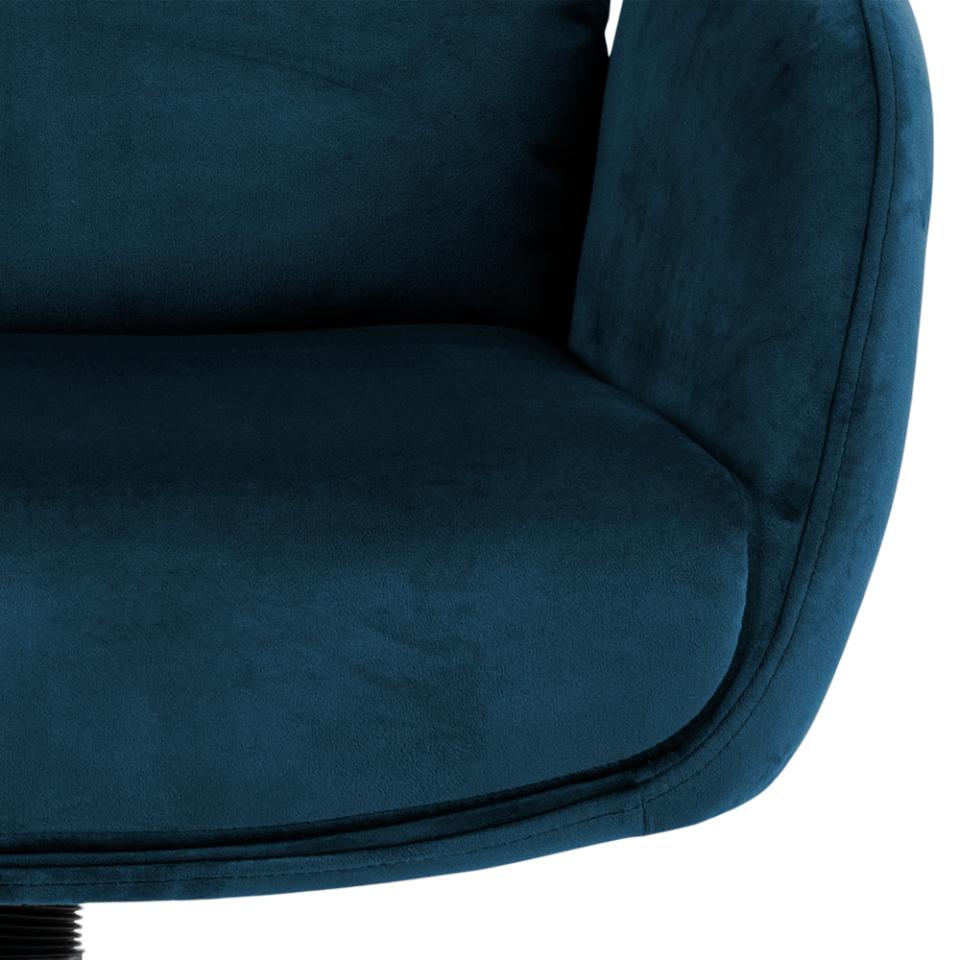 Comfort Lounger Haddam Blue Fabric Recliner Resting Chair With Stool And Swivel Function