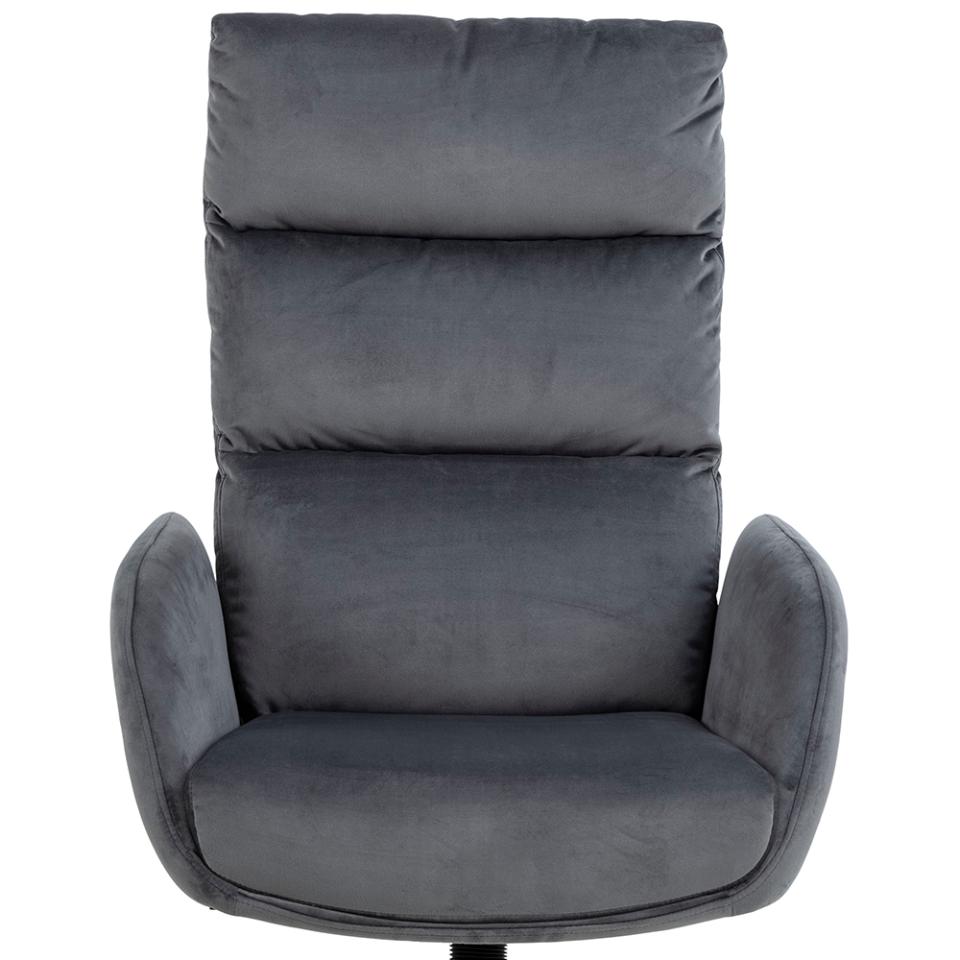 Comfort Lounger Haddam Grey Fabric Recliner Resting Chair With Stool And Swivel Function