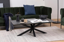 Load image into Gallery viewer, Heaven Rectangular Coffee Table Solid Metal Cross Legs, Black Ceramic 130x70cm
