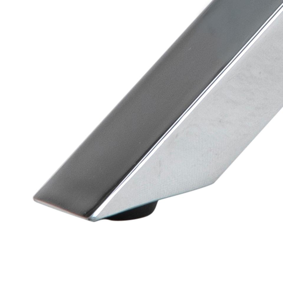 close up of a coffee table metal foot on a white background