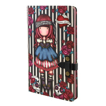 Load image into Gallery viewer, Gorjuss - Large Journal with PU Strap hard Back -Mary Rose-Red Pirate Theme
