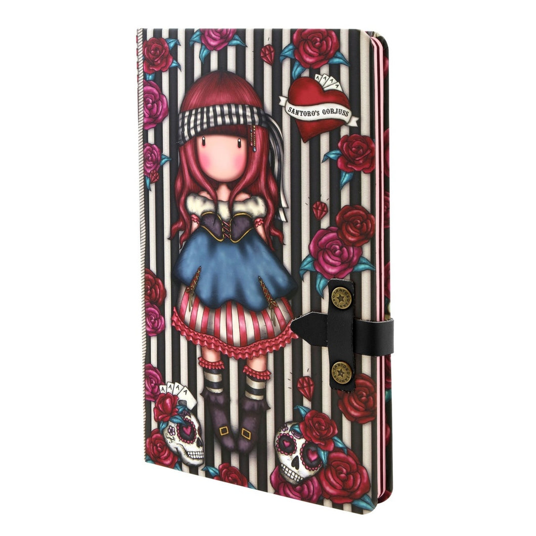 Gorjuss - Large Journal with PU Strap hard Back -Mary Rose-Red Pirate Theme