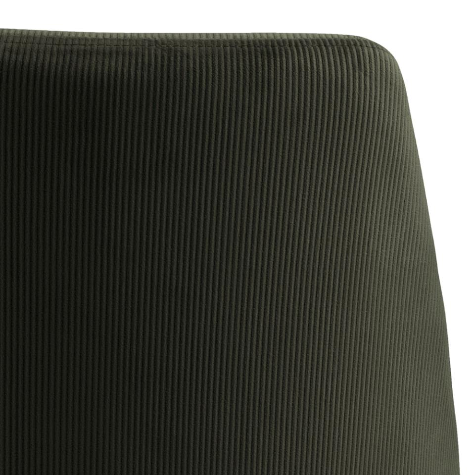 Ines Luxury Fabric Dining Chair In Olive Green With Black Metal Legs, Set Of 4 Chairs