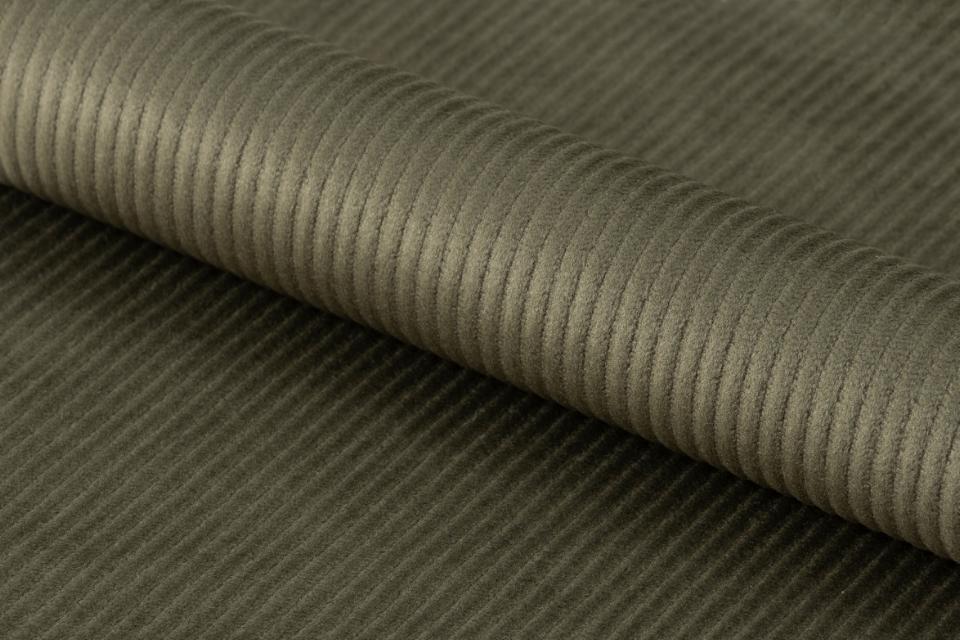 Ines Luxury Fabric Dining Chair In Olive Green With Black Metal Legs, Set Of 4 Chairs