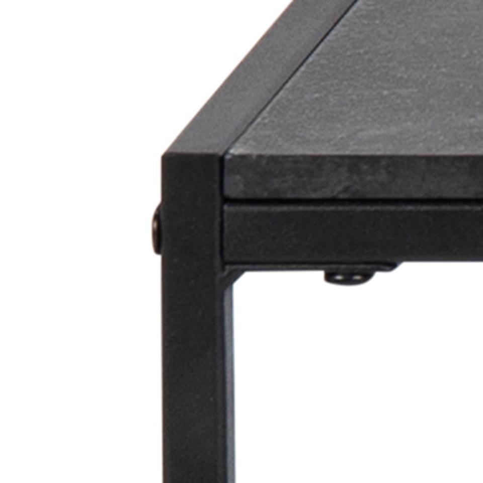 Infinity Coffee Table With Black Marble Print, Square 80x80cm