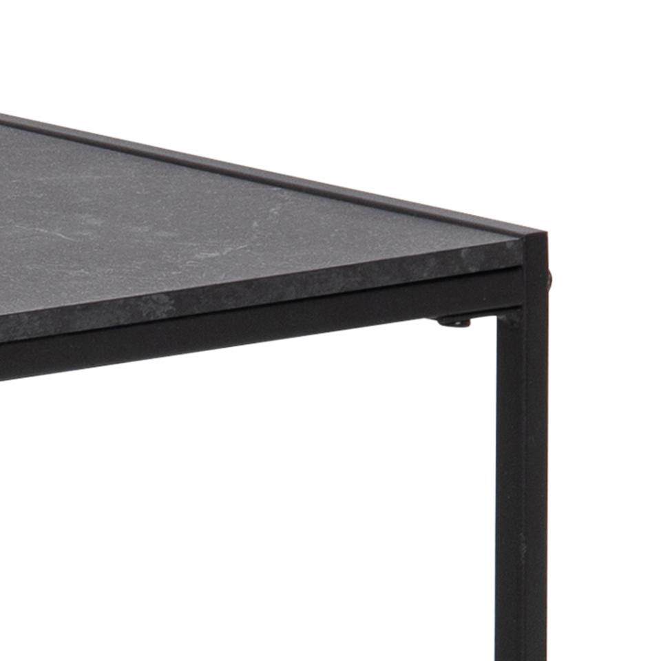 Infinity Coffee Table With Black Marble Print, Square 80x80cm