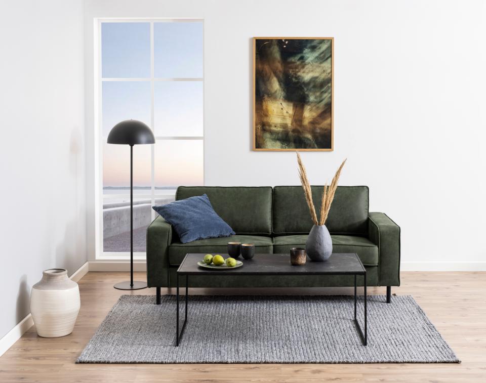 Infinity Coffee Table With Black Marble Print, Square 80x80cm