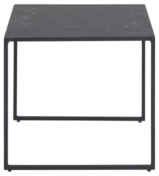Infinity Black Melamine Marble Print Side Or Lamp Table 50x50x45cm