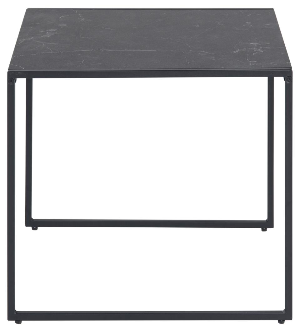 Subtle Design Infinity Black Melamine Marble Print Side Or Lamp Table 50x50x45cm