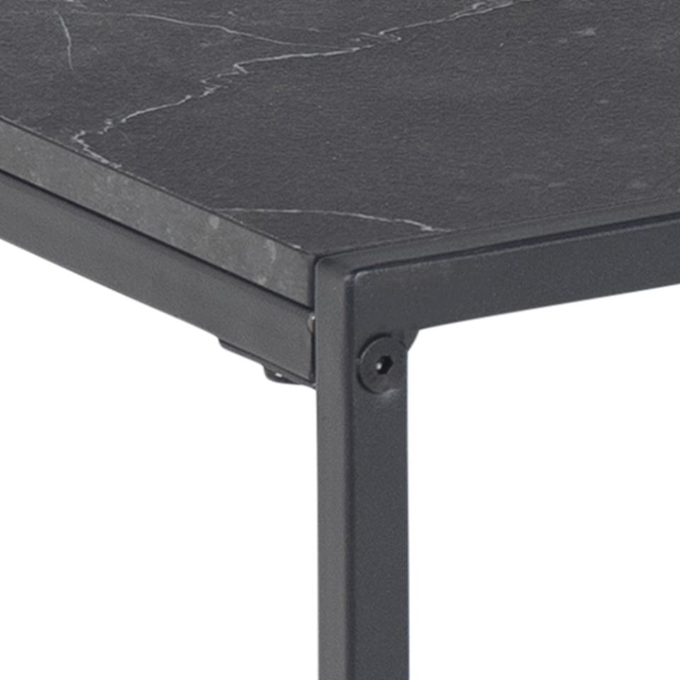 Infinity Black Melamine Marble Print Side Or Lamp Table 50x50x45cm