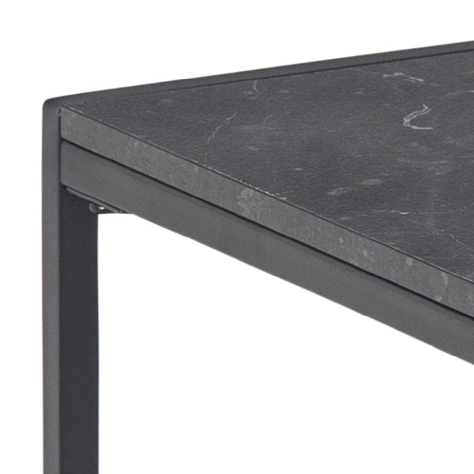 Infinity Black Melamine Marble Print Side Or Lamp Table 50x50x45cm
