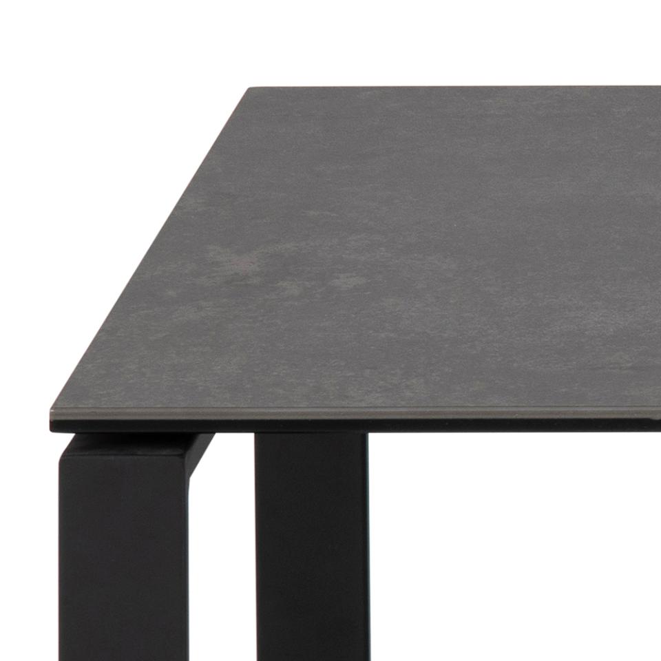 Katrine Black Ceramic Coffee Table Set, 2 Moveable Rectangle Tables 115x55cm 69x40cm