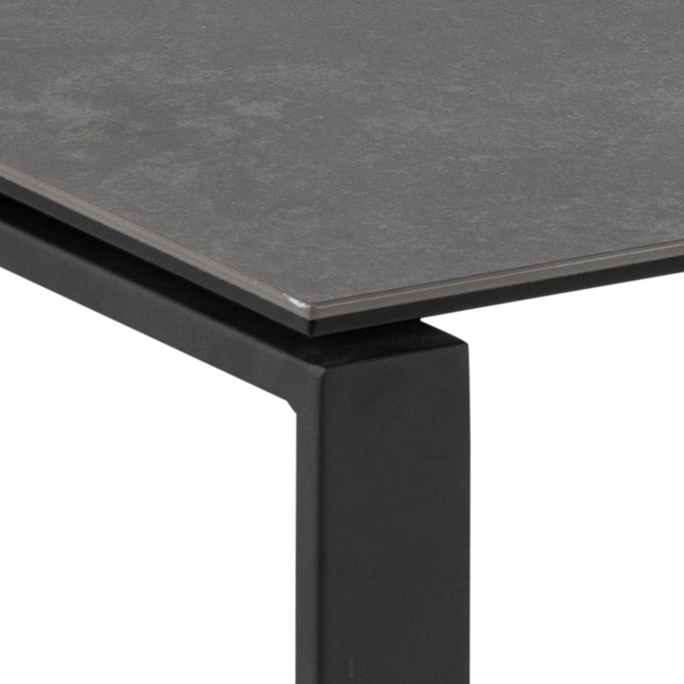 Katrine Black Ceramic Coffee Table Set, 2 Moveable Rectangle Tables 115x55cm 69x40cm