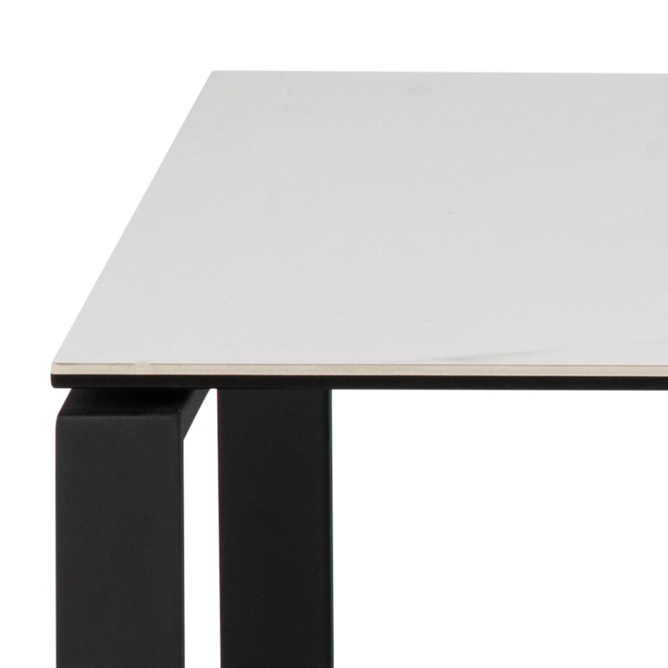 Katrine White Ceramic Coffee Table Set, 2 Moveable Rectangle Tables 115x55cm 69x40cm