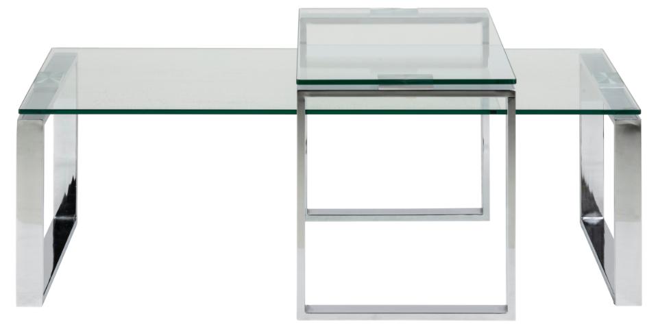 Katrine Coffee Table Set Unique Classy Clear Glass Furniture Range 115x55cm 69x40cm