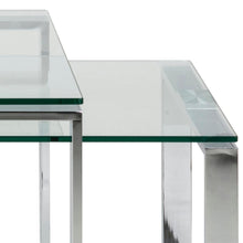 Load image into Gallery viewer, Katrine Coffee Table Set Unique Classy Clear Glass Furniture Range 115x55cm 69x40cm
