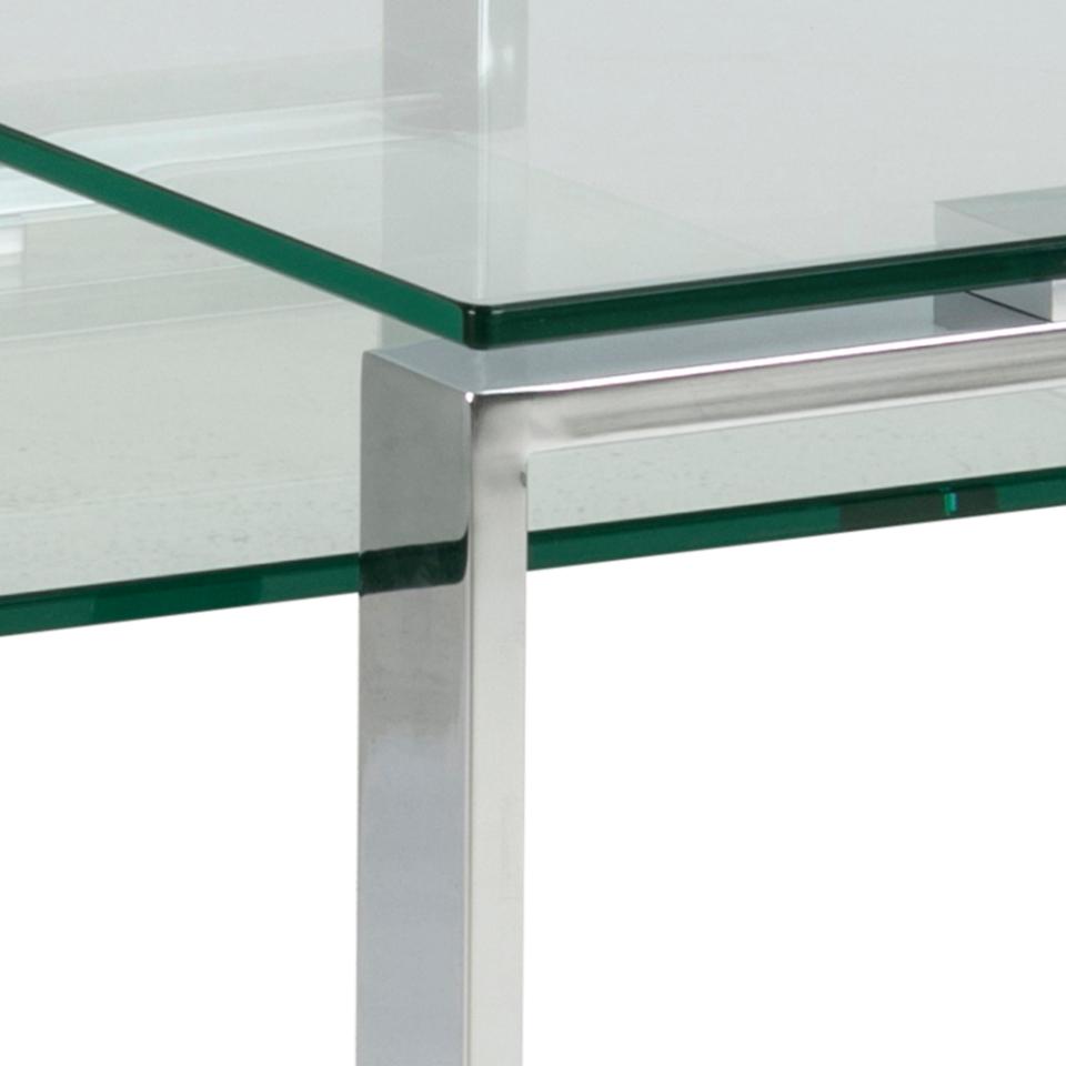 Katrine Coffee Table Set Unique Classy Clear Glass Furniture Range 115x55cm 69x40cm