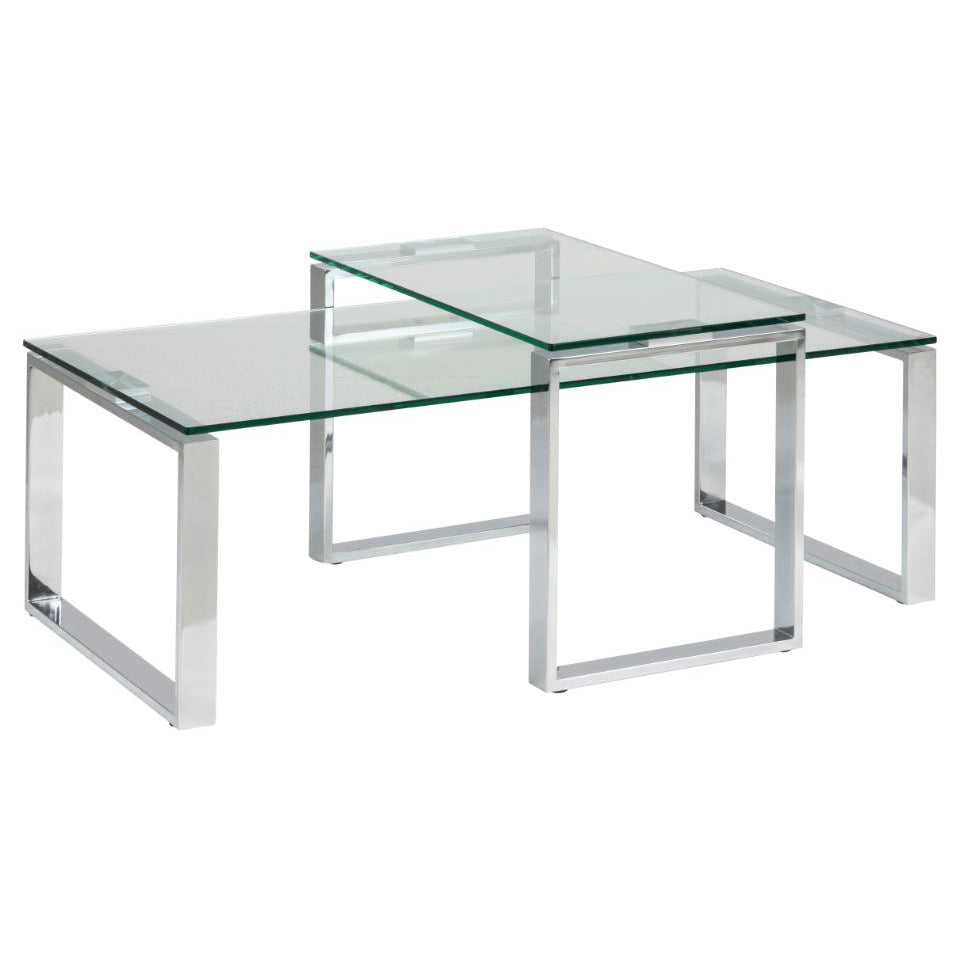 Katrine Coffee Table Set Unique Classy Clear Glass Furniture Range 115x55cm 69x40cm