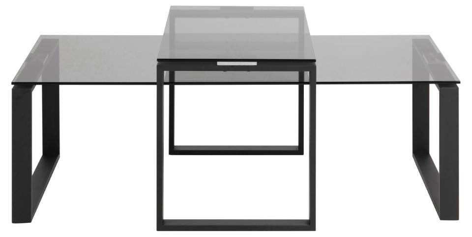 Katrine Coffee Table Superior Smoked Glass Furniture Set 115x55cm 69x40cm