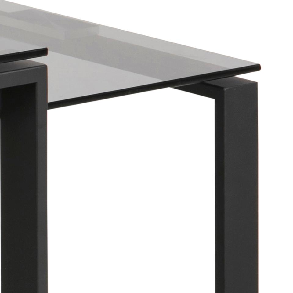 Katrine Coffee Table Superior Smoked Glass Furniture Set 115x55cm 69x40cm