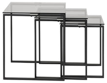 Load image into Gallery viewer, Katrine Nest Of Tables In Smoked Glass With Metal Chrome Frames 3pc 50cm
