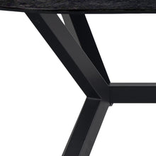 Load image into Gallery viewer, Luxury Laxey Black Ceramic Oval Dining Table Solid Metal Cross Base 180x90cm
